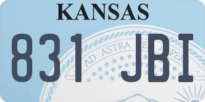 KS license plate 831JBI