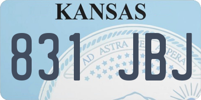 KS license plate 831JBJ