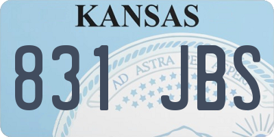 KS license plate 831JBS