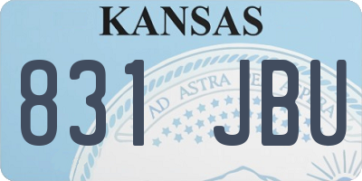 KS license plate 831JBU
