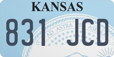 KS license plate 831JCD
