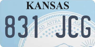 KS license plate 831JCG