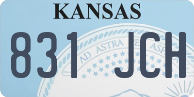 KS license plate 831JCH