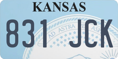 KS license plate 831JCK