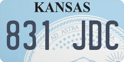 KS license plate 831JDC