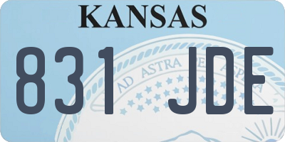 KS license plate 831JDE