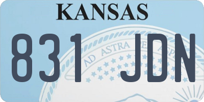 KS license plate 831JDN