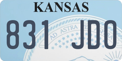 KS license plate 831JDO