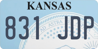 KS license plate 831JDP