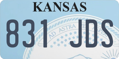KS license plate 831JDS