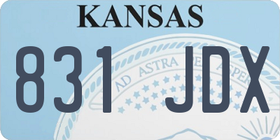 KS license plate 831JDX