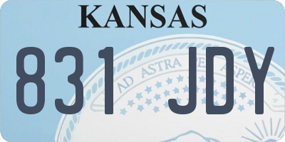 KS license plate 831JDY