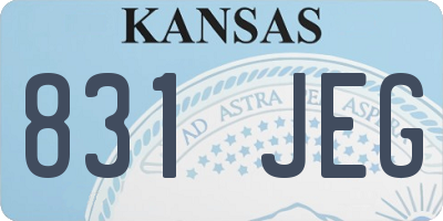 KS license plate 831JEG