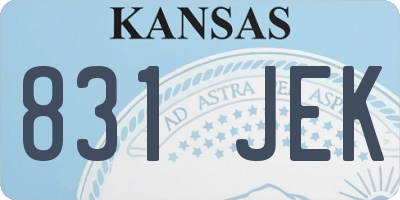 KS license plate 831JEK