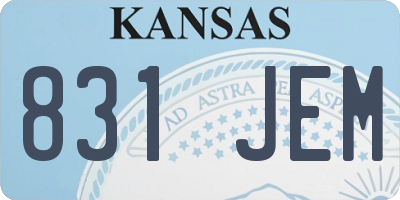 KS license plate 831JEM