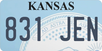 KS license plate 831JEN