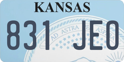KS license plate 831JEO
