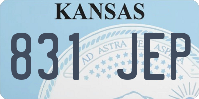 KS license plate 831JEP