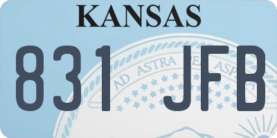 KS license plate 831JFB