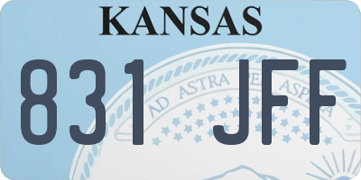 KS license plate 831JFF