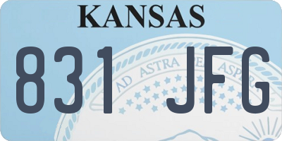 KS license plate 831JFG