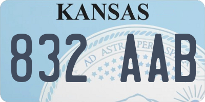 KS license plate 832AAB