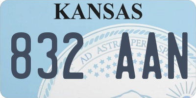 KS license plate 832AAN