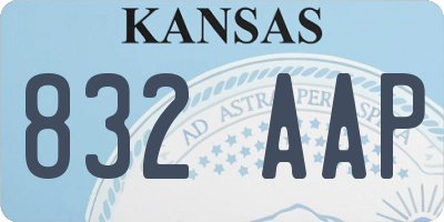 KS license plate 832AAP