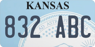 KS license plate 832ABC