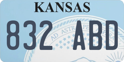 KS license plate 832ABD