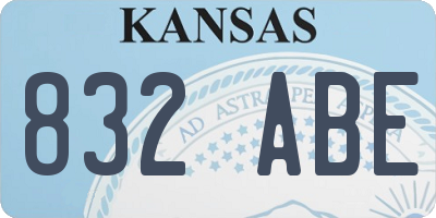 KS license plate 832ABE