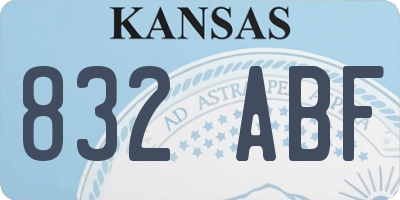 KS license plate 832ABF