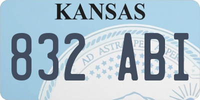 KS license plate 832ABI