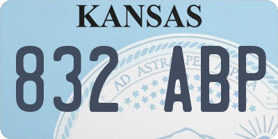 KS license plate 832ABP