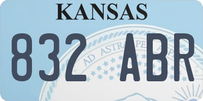 KS license plate 832ABR