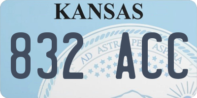 KS license plate 832ACC