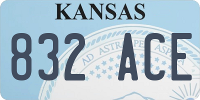 KS license plate 832ACE