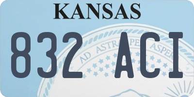 KS license plate 832ACI