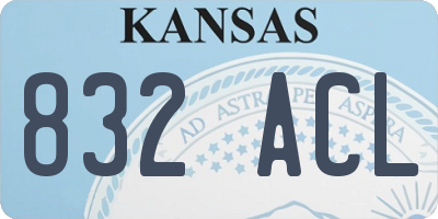 KS license plate 832ACL