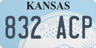 KS license plate 832ACP