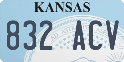 KS license plate 832ACV