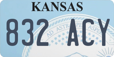 KS license plate 832ACY