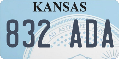 KS license plate 832ADA