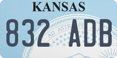 KS license plate 832ADB
