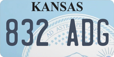 KS license plate 832ADG
