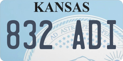 KS license plate 832ADI
