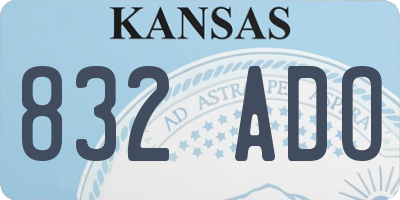KS license plate 832ADO