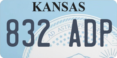 KS license plate 832ADP