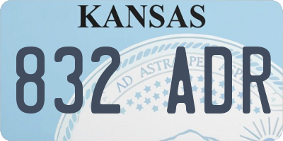 KS license plate 832ADR