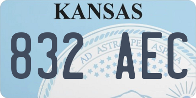 KS license plate 832AEC